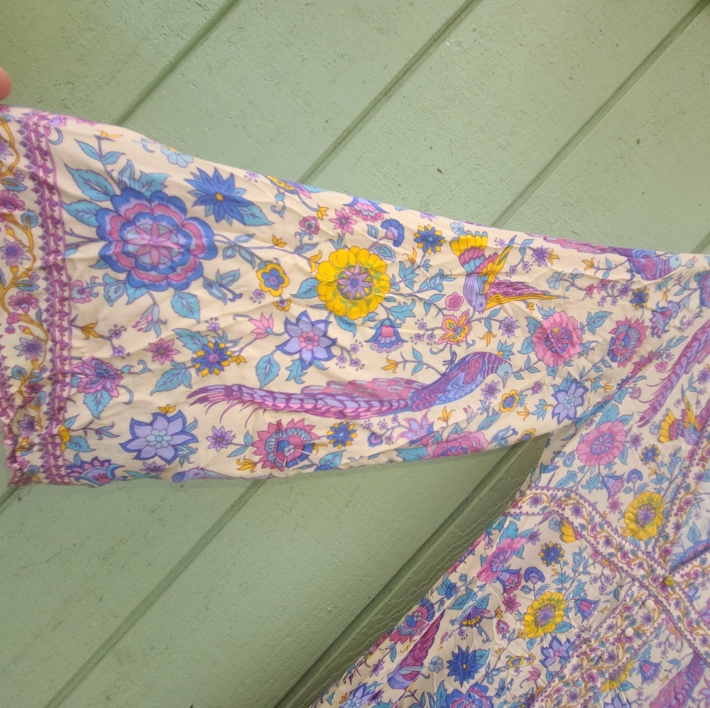 Spell Sample Lovebird Maxi Dress Gown Kimono Robe Duster S Chamomile OOAK NWOT - Picture 14 of 14